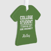 College Student Pas de vie ou d'argent (devant)