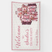 College Trunk Party Koffers Welkom Spandoek (Verticaal)