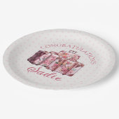 College Trunk Party Pink Gefeliciteerd Papieren Bordje (Gekanteld)