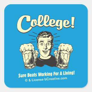 College: Tuurlijk slagen werkend leven Vierkante Sticker