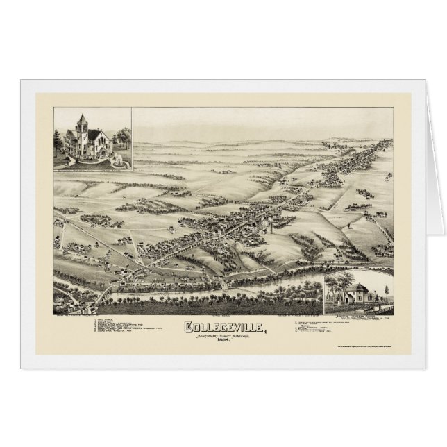 Collegeville, carte panoramique de PA - 1894 (Devant horizontal)