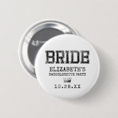 Collegiate Bride Bachelorette Party Ronde Button 5,7 Cm (Voorkant /achterkant)