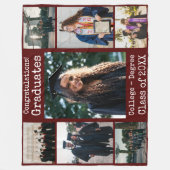 Collegiate Maroon Gefeliciteerd Graduates Foto Fleece Deken (Voorkant)