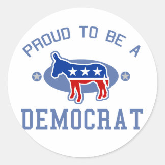 Collegiate Proud Democraat Ronde Sticker