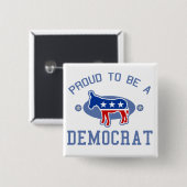 Collegiate Proud Democraat Vierkante Button 5,1 Cm (Voorkant /achterkant)
