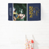 Collegiate Script Portrait Bannière Marine (Insitu)