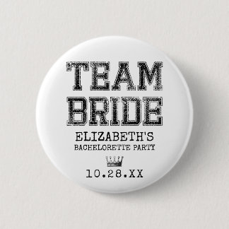 Collegiate Team Bride Bachelorette Party Ronde Button 5,7 Cm