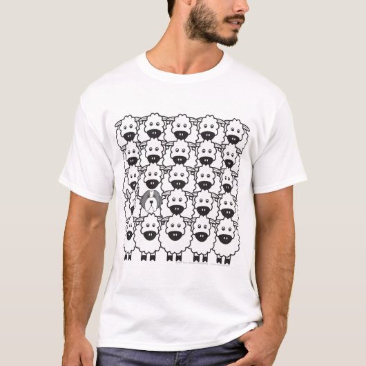 Colley barbu dans le T-shirt de moutons (Devant)