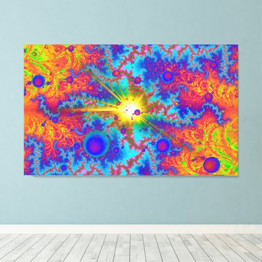 Colliding Dweeb Ballz Psychedelic Canvas Afdruk (Insitu (Houten vloer))
