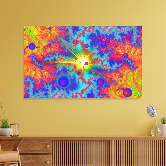 Colliding Dweeb Ballz Psychedelic Canvas Afdruk (Insitu (Woonkamer))