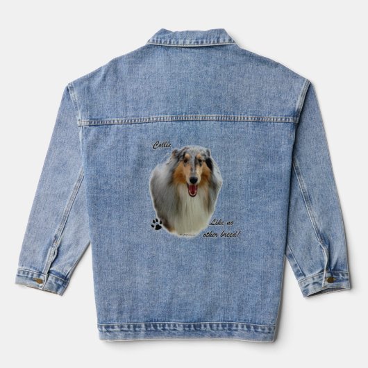 Collie als geen ander ras denim jacket (Achterkant)