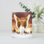 Collie Angel in de winter Sunset Briefkaart (Staand voorkant)