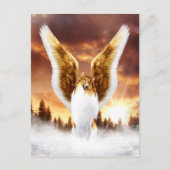 Collie Angel in de winter Sunset Briefkaart (Voorkant)