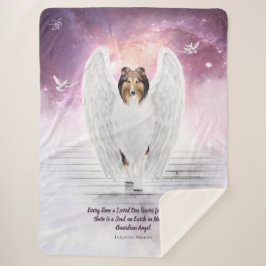 Collie Angel op Dog Heaven Stairs, Pet Memorial - Sherpa Deken
