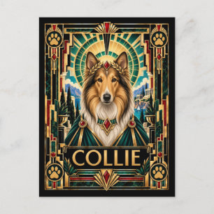 Collie, Art Deco-hond Briefkaart