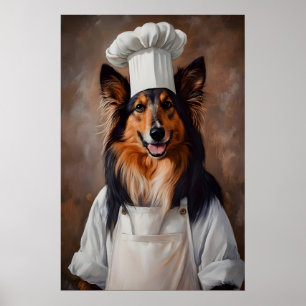 Collie au chapeau de chef Affiche, Affiche de comp