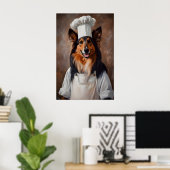 Collie au chapeau de chef Affiche, Affiche de comp (Bureau à domicile)