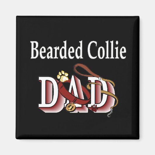 collie barbu papa Magnet (Devant)