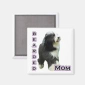 Collie barrée Maman 4 - Aimant (Recto/Verso)