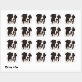 Collie Bordure Noire Et Blanc Stickers Chien Chien (Feuille)
