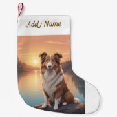 Collie by Lake Kleine Kerstsok (Voorkant)