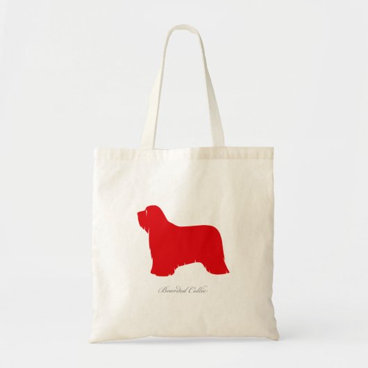 Collie Canvas tas (rood silhouet), gekaard (Voorkant)