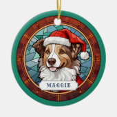 Collie Ceramic Circle Ornement (Devant)