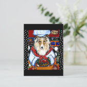Collie Chef Briefkaart (Staand voorkant)