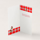 Collie Chien avec Holiday Red Plaid Noël (Inside)