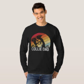 Collie dad collie dogs dad walking collie t-shirt (Voorkant volledig)