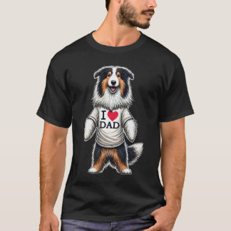 Collie Dad I Love Dad Collie Lover T-shirt