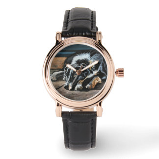 Collie de la frontière endormie Montre électroniqu