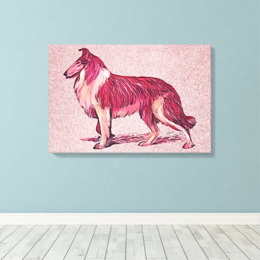 Collie dog canvas afdruk (Insitu (Houten vloer))