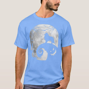 Collie Dog en Moon Halloween Costume Hondenliefheb T-shirt