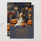 Collie Dog Halloween voor kinderen Feestdagenkaart (Voorkant / Achterkant)