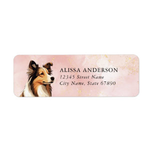 Collie Dog Retouradres Labels
