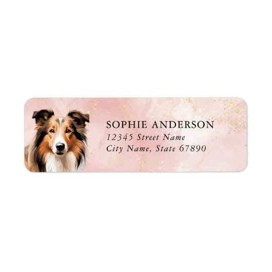 Collie Dog Retouradres Labels (Voorkant)