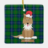 Collie Dog Santa Christmas Pet Ornament (Voorkant)