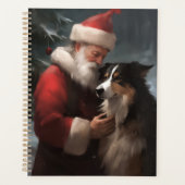 Collie frontalier avec Noël Festif du Père Noël (Devant)