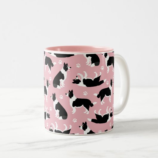 Collie frontalier et Mug à café à deux tons Emprei (Devant droit)