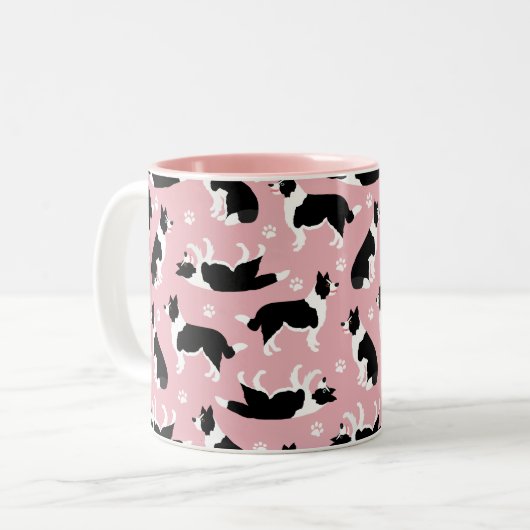 Collie frontalier et Mug à café à deux tons Emprei (Devant gauche)