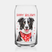 Collie frontière avec le coeur rouge Bandana Noël (Recto)