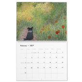 Collie frontière dans le calendrier paysage (Feb 2027)