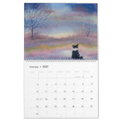 Collie frontière dans le calendrier paysage (Jan 2027)