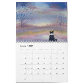 Collie frontière dans le calendrier paysage (Jan 2027)