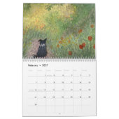 Collie frontière dans le calendrier paysage (Feb 2027)