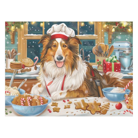 Collie Holiday Baking: Feestelijke Kerst Tafelkleed (Voorkant (Horizontaal))