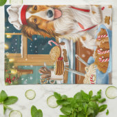 Collie Holiday Bakken: Festive Kerstmis Theedoek (Gevouwen)