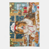 Collie Holiday Bakken: Festive Kerstmis Theedoek (Verticaal)