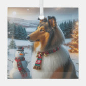 Collie Holiday Glas Ornament (Voorkant)
